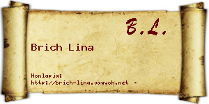 Brich Lina névjegykártya